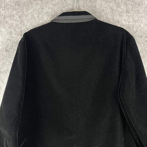 Tre Vero Loro Piana Velvet Blazer Sport Coat Jacket Mens XL 42R Black Peak Lapel - Picture 14 of 16